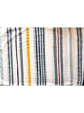 IKEA NATTSLÄNDA Pillowcase Standard Stripe 100% Cotton Blue White Yellow Red